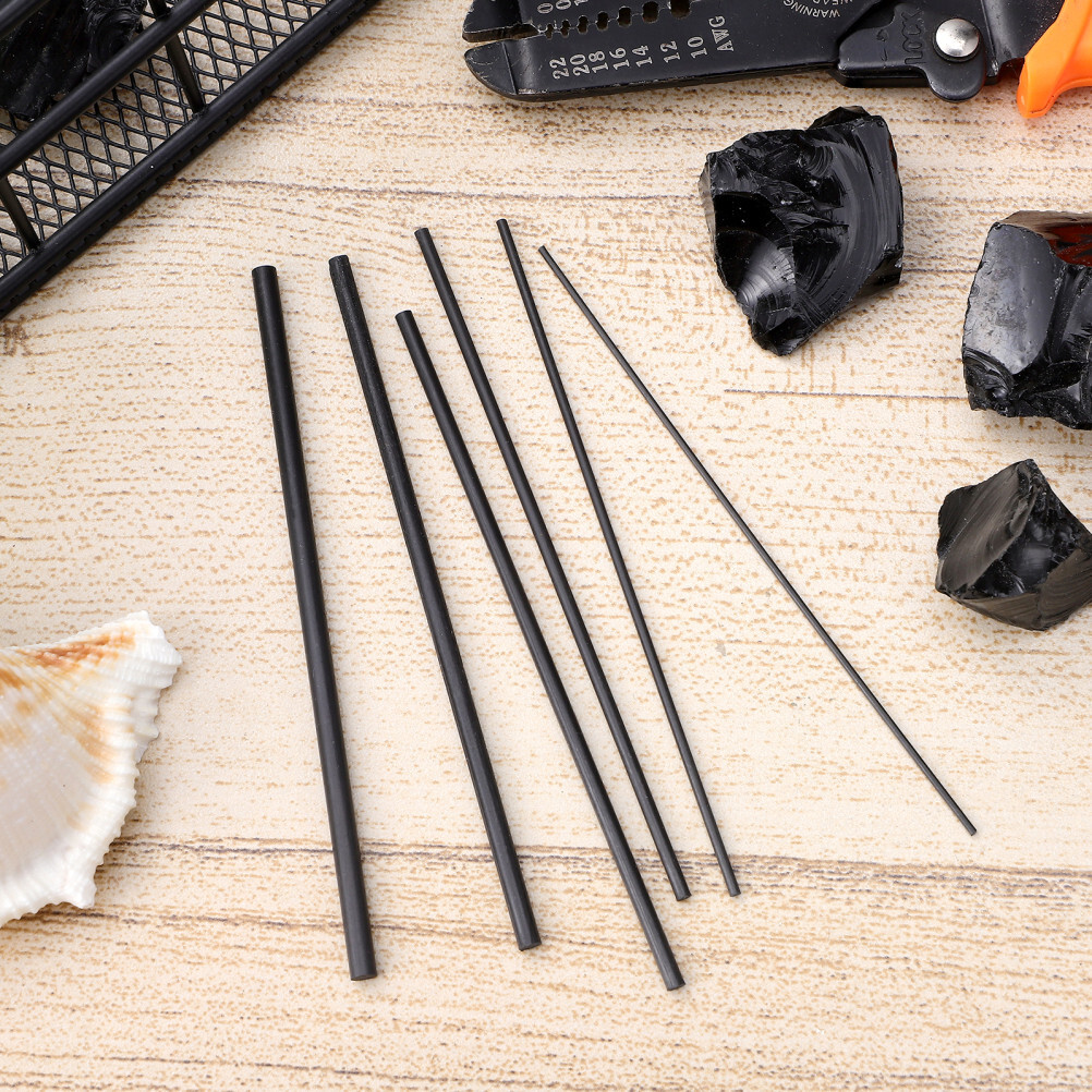 6 Pcs Silver Carbon Fiber Rods Fish Repair Fishing Inserts Travel