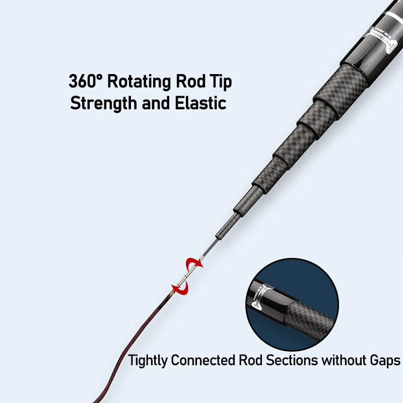 1.5M-5.4M Mini Power Telescopic Fishing Rod Carbon Fiber Carp Fishing Pole