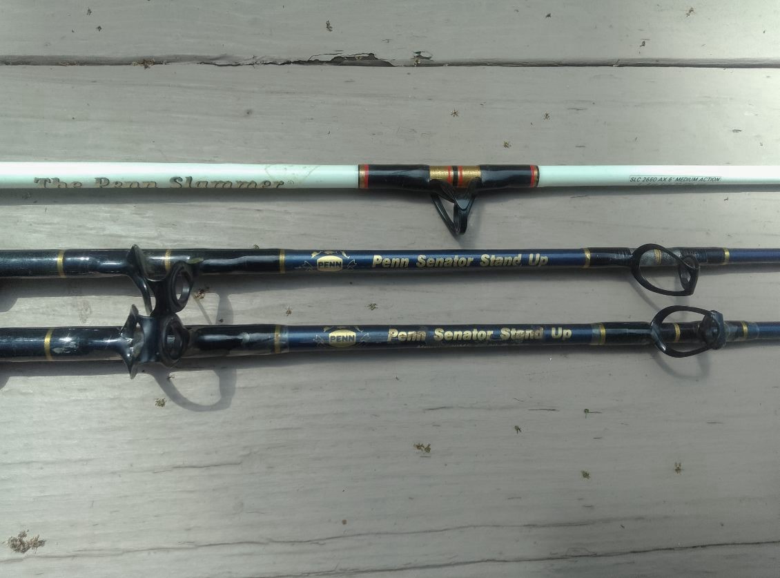 Two Penn Senators Fishing Rods And One Penn Slammer Fishing Rod
