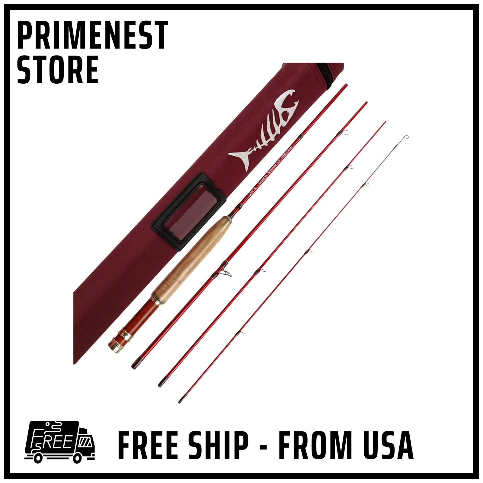 4-Piece Fly Fishing Rod, Ultra Light Carbon Fiber, Fast Action