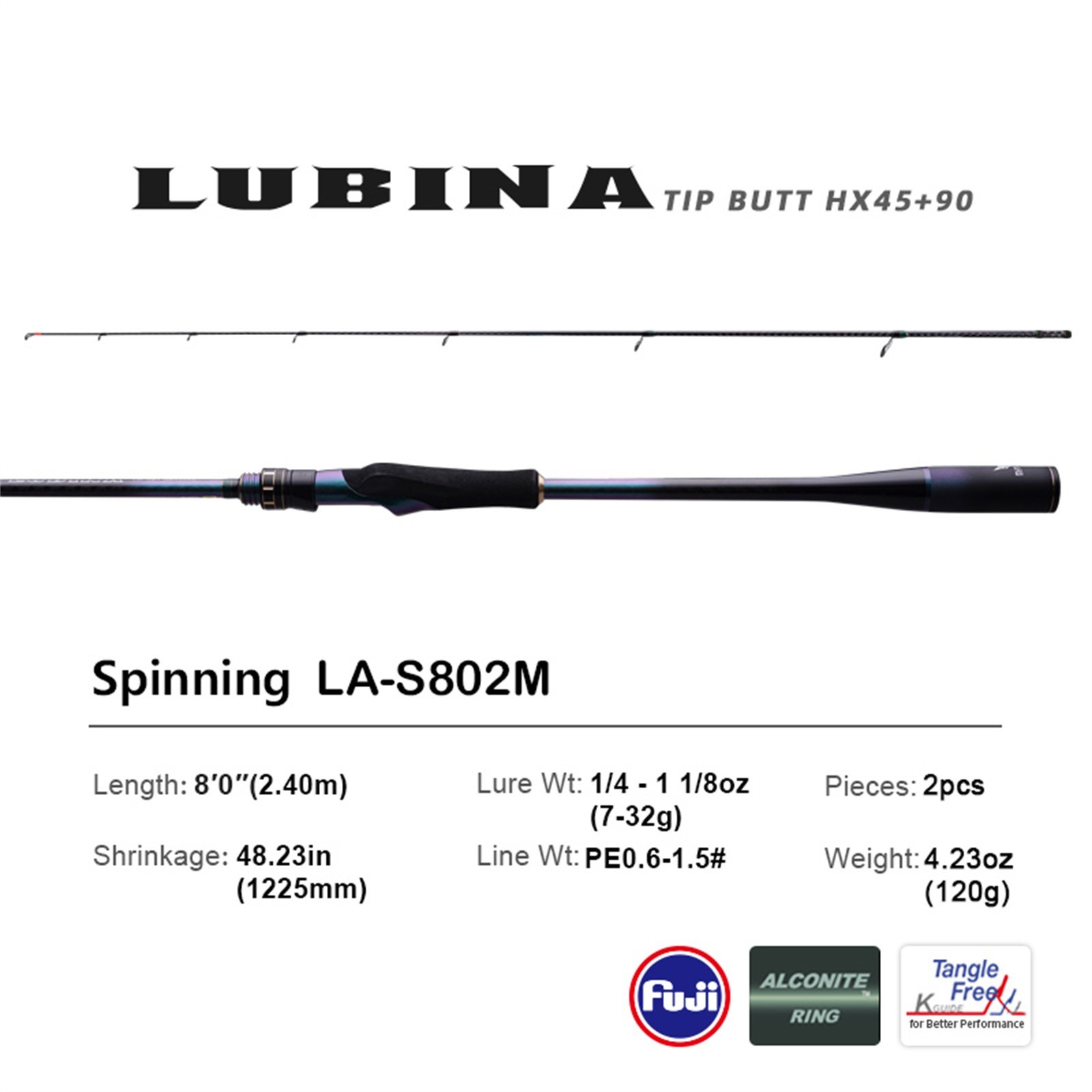 PURELURE LUBINA Long Casting Lure Fishing Rod Spinning 8’0”/8’3”/8’6”/9’0”