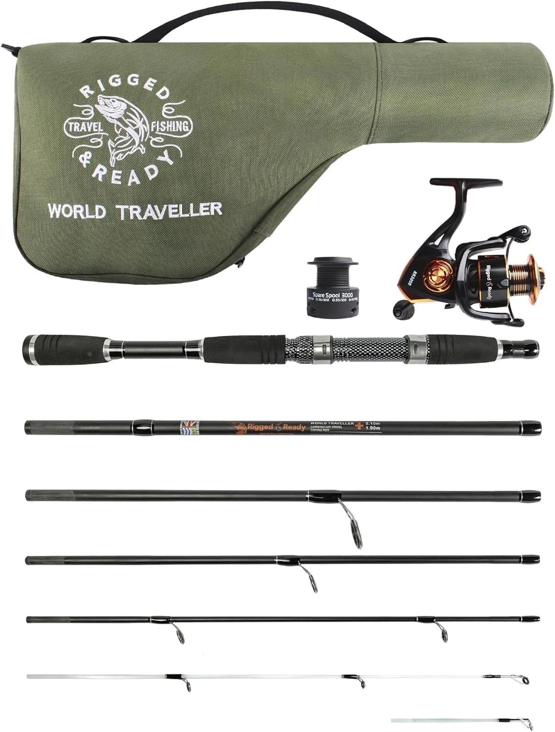 Rigged and Ready Smuggler Series Travel Fishing Rods. Super Compact, 1 Spinni…