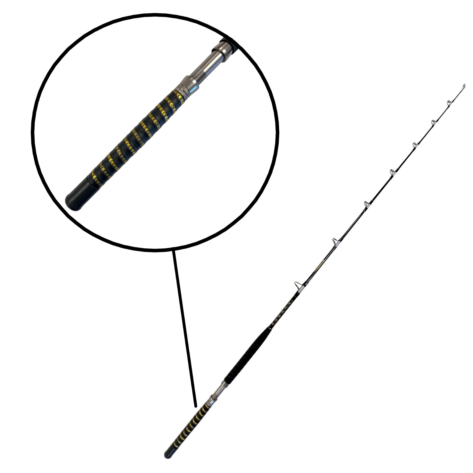 EatMyTackle Intimidator – 6ft. 10in. Fishing Rod | 30-50 lb. Heavy/Fast Action