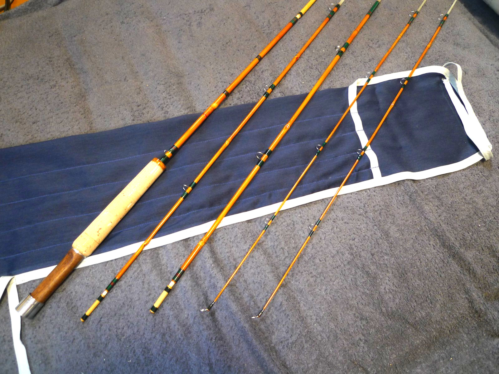 [Japanese Marutake flyrod]7’1″ #3 4pc (ext tip)-unused ‘Marubushi bamboo’ flyrod