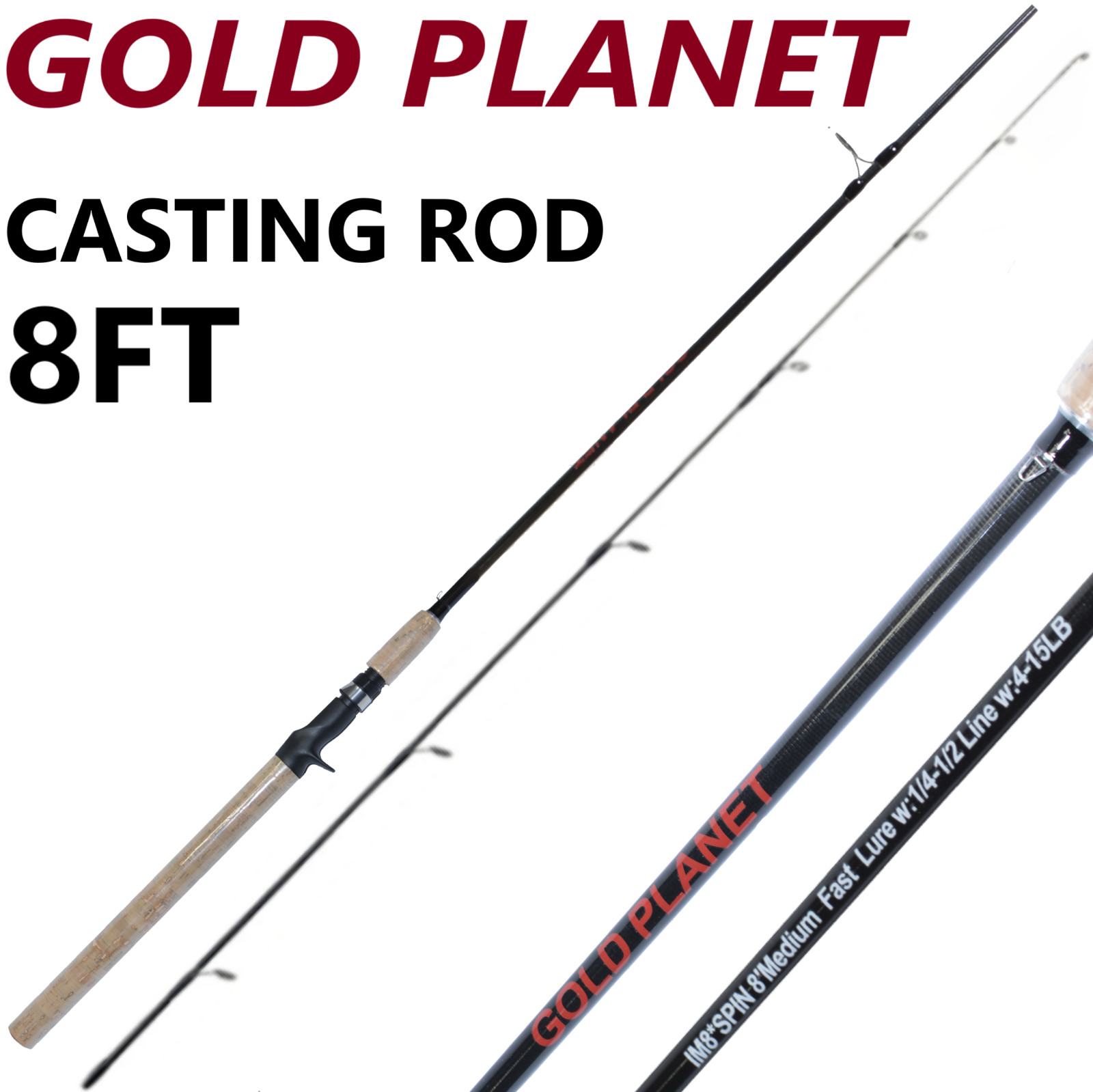 Fishing Rod Spinning Casting Carbon Fiber Portable Medium Fast Pole Lightweight
