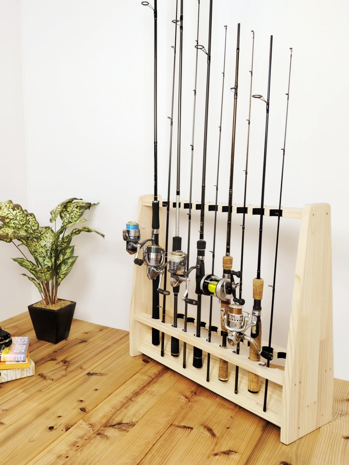 WOOD WORKS Double-Sided Rods for 19 Rods, Assembled, Natural/Black