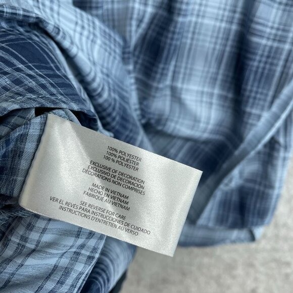 NEW Orvis Men’s XL Short Sleeve Tech Shirt Blue Plaid Outdoor UPF 30