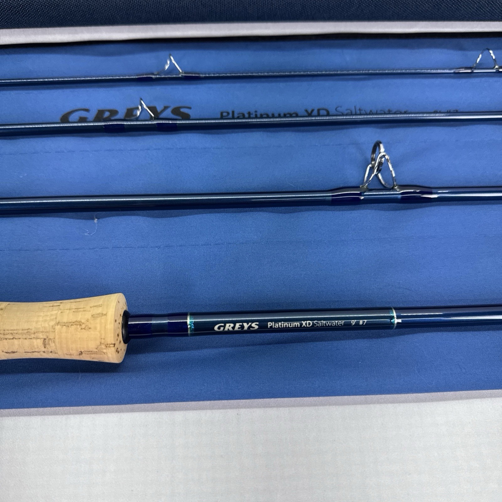 Greys Platinum XD 9’ #7 4 Piece Saltwater Fly Fishing Rod Sock and Case