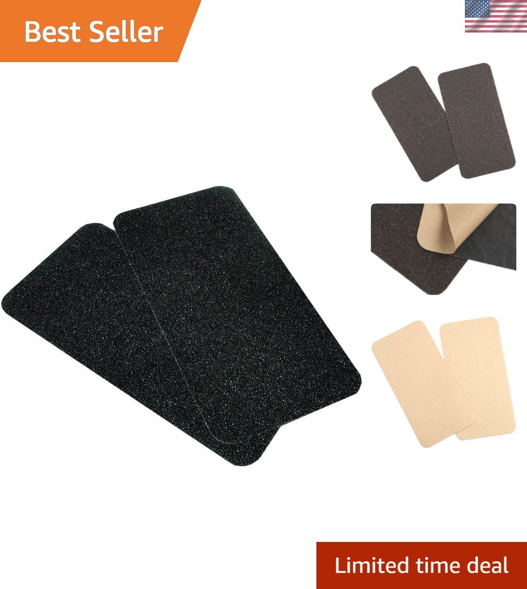 Marine Boat Non-Skid 6-Inch x 12-Inch Adhesive Traction Pads, Set of 2