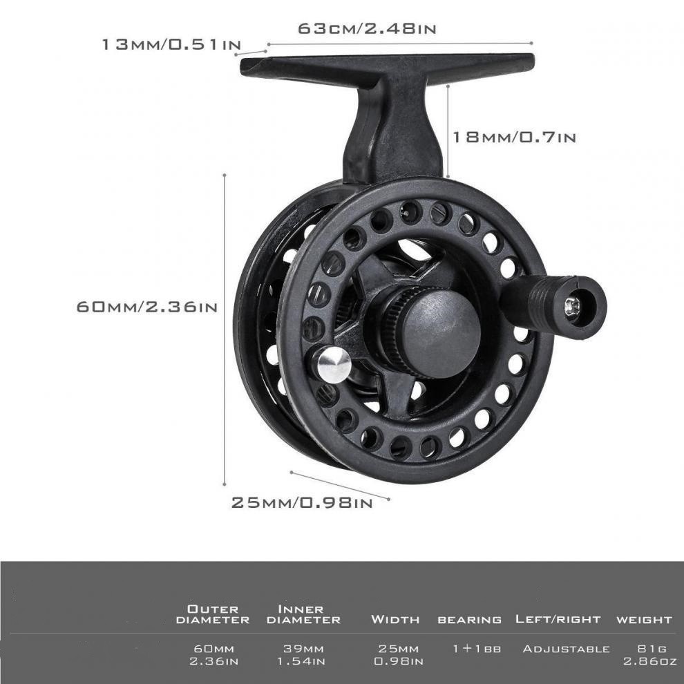 1 set Simple and quick retractable ice fishing raft rod and fishing reel