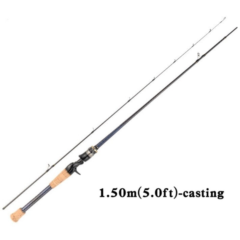 Portable Fishing Rod 1.5m/1.68m/1.8m Spinning Casting Rod Carbon Fiber Rod Bass