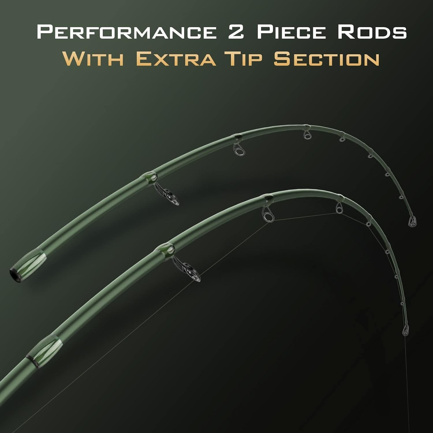 Spartacus II 2-Piece Spinning Rod – 87” with PTS, Extra Tip – High Performance