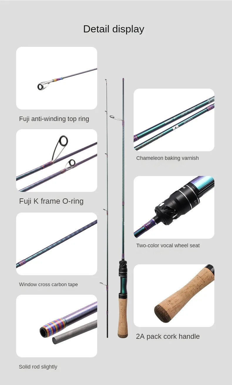 Fishing Rod Casting Rod Spinning Rod UL Carbon Fiber Fishing Rod 2 Sections Fast