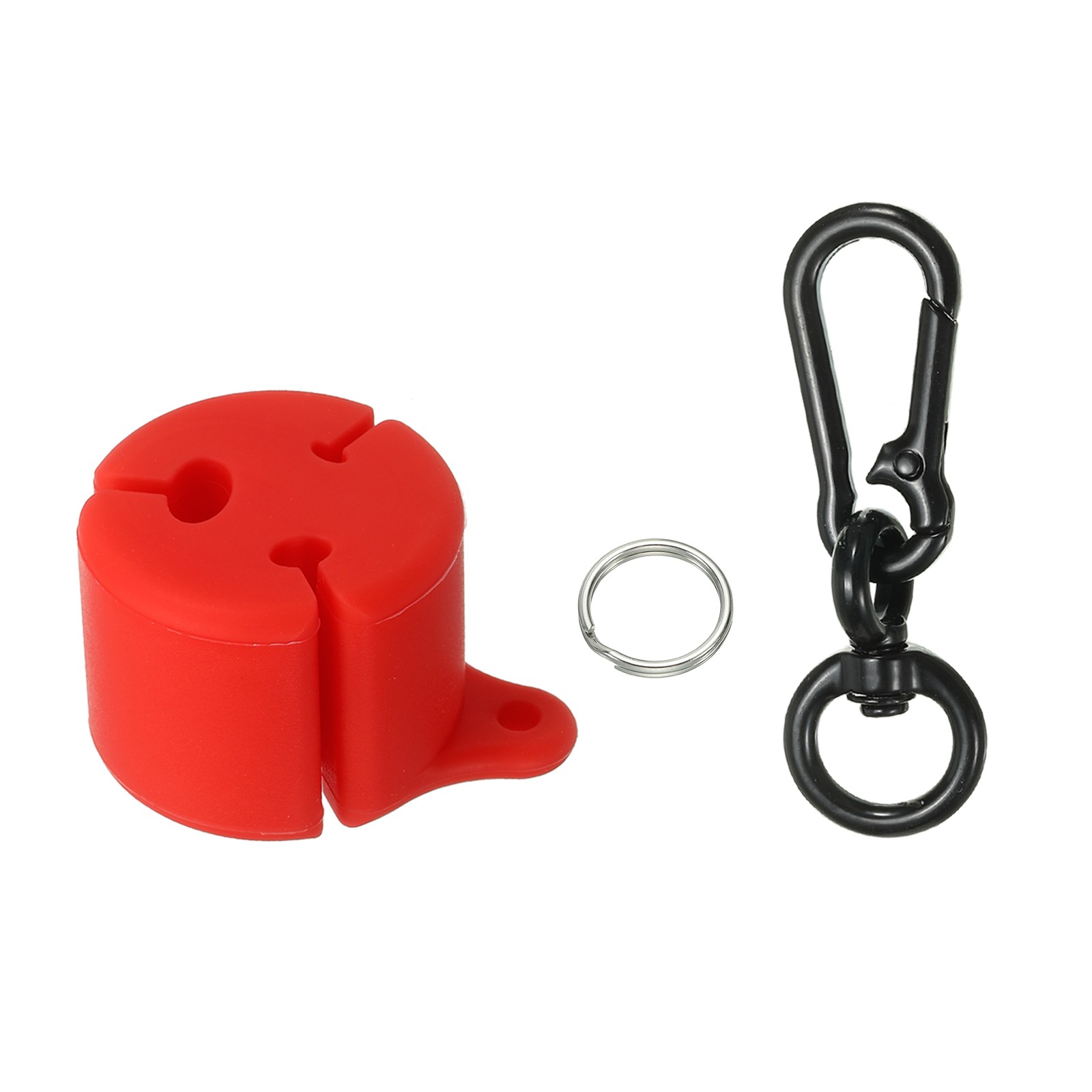 Fishing Rod Clip Silicone Wearable Fishing Pole Holder with Buckle Red