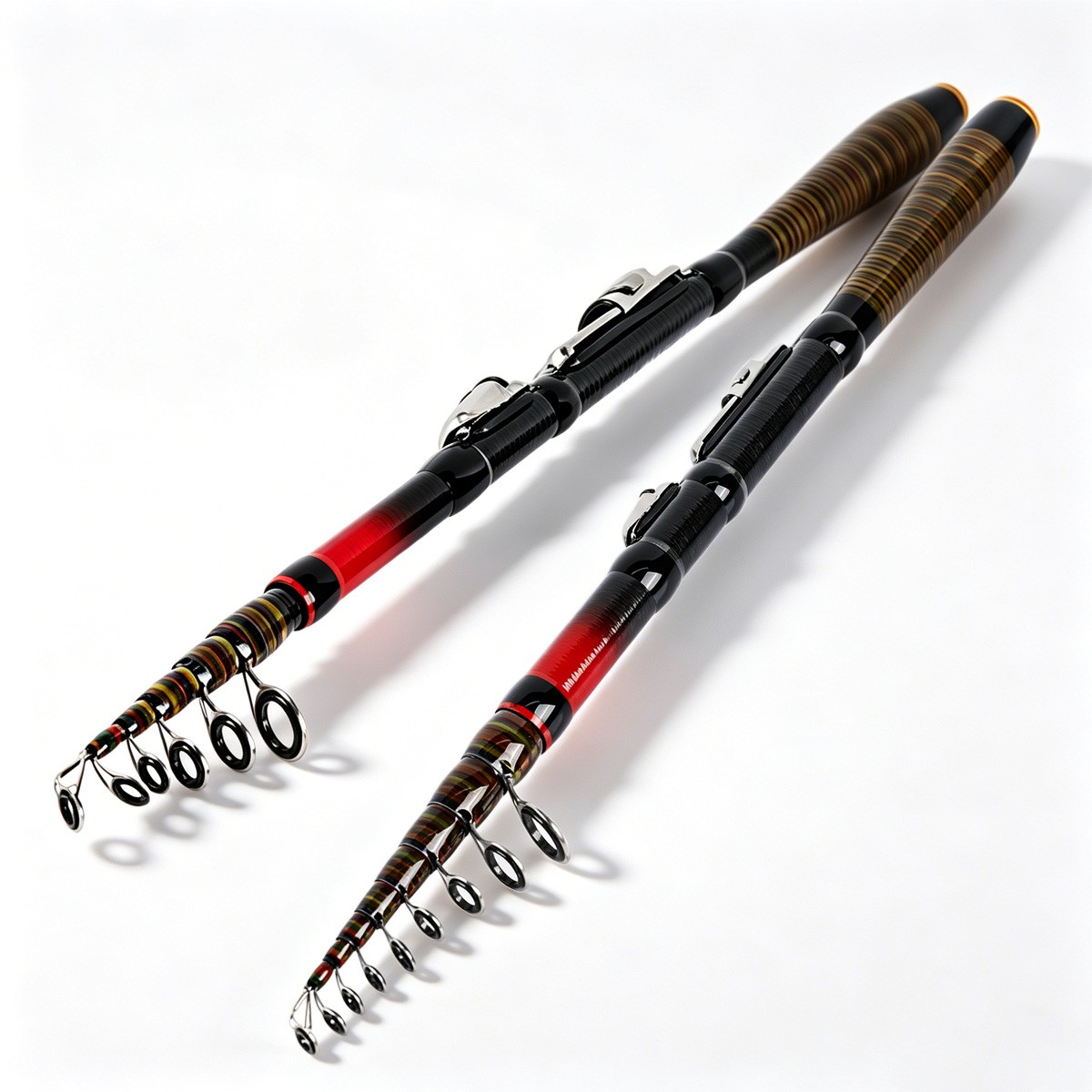 2.1-3.0M Portable Telescopic Fishing Rod Carbon Fiber Travel Sea Spinning Pole