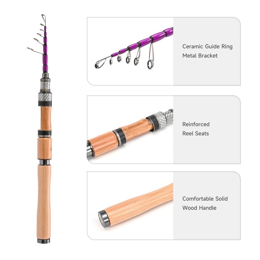 Fishing Rod 1.8M L Action for BFS Titanium Tip Carbon Material Solid Wood Grip