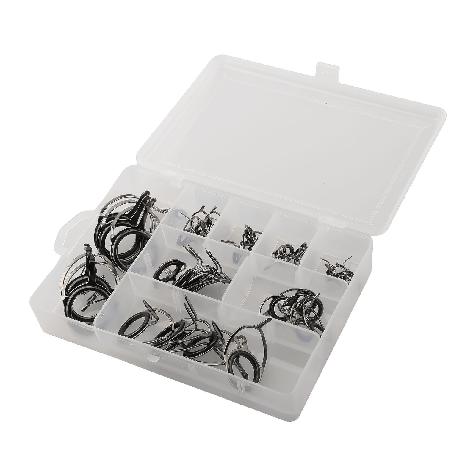 Complete Repair Kit of Fishing Rod Guide Rings 40/45Pcs Set with Fish Box