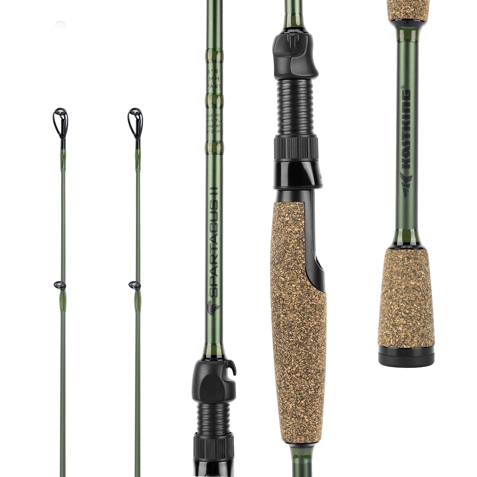 IM6 Graphite Fishing Rods – 2-Piece Casting & Spinning Rods with Extra Tip, PTS