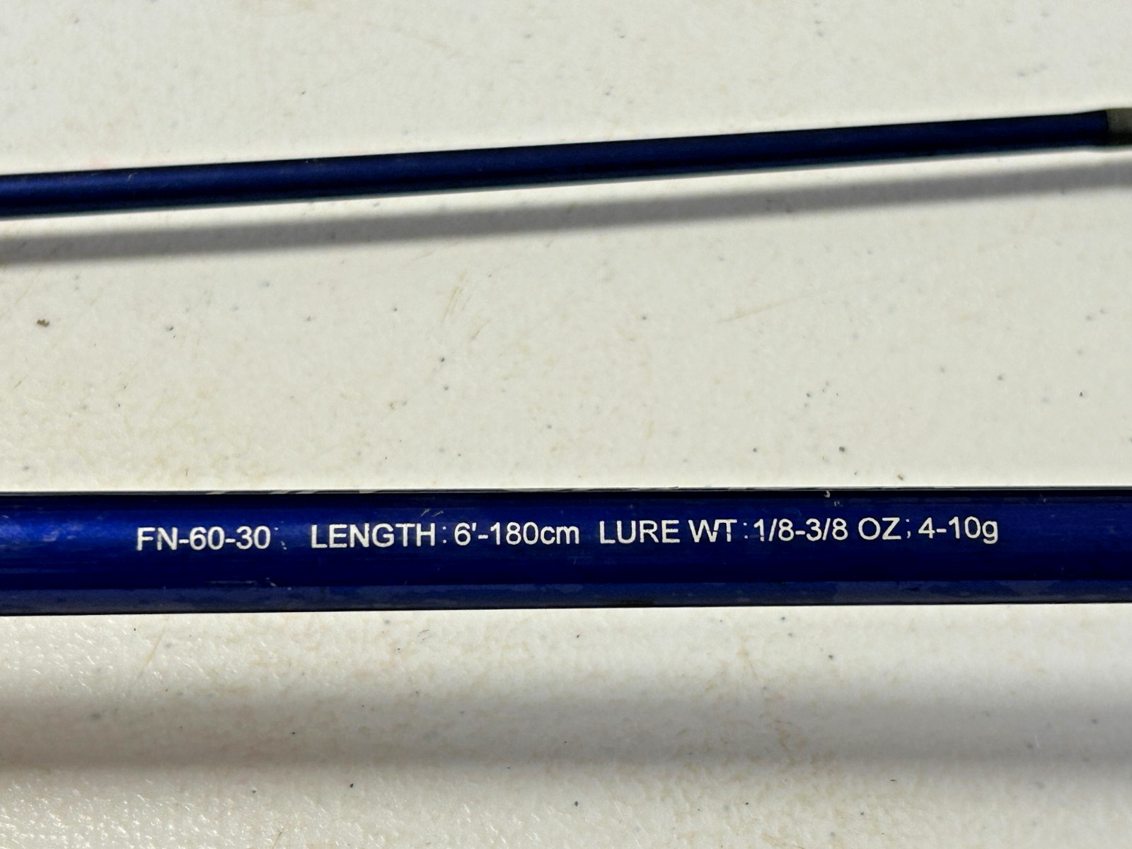 Vintage Purplish Blue Okuma Fin-Chaser Fishing Rod FN-60-30, 6′, 2 Piece