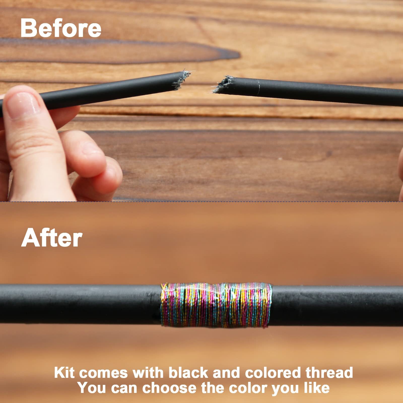 Fishing Rod Repair Kit Complete with Epoxy10pcs Carbon Fiber Sticks Pole Buil…