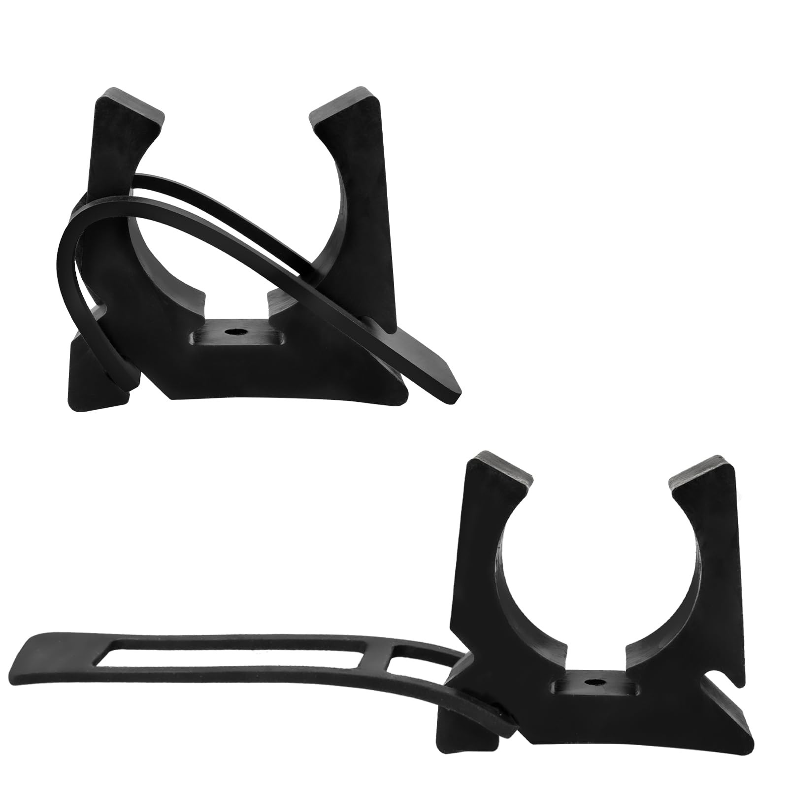 Black Rubber Spring Clamp Oar & Pole Holders with Strap, Marine
