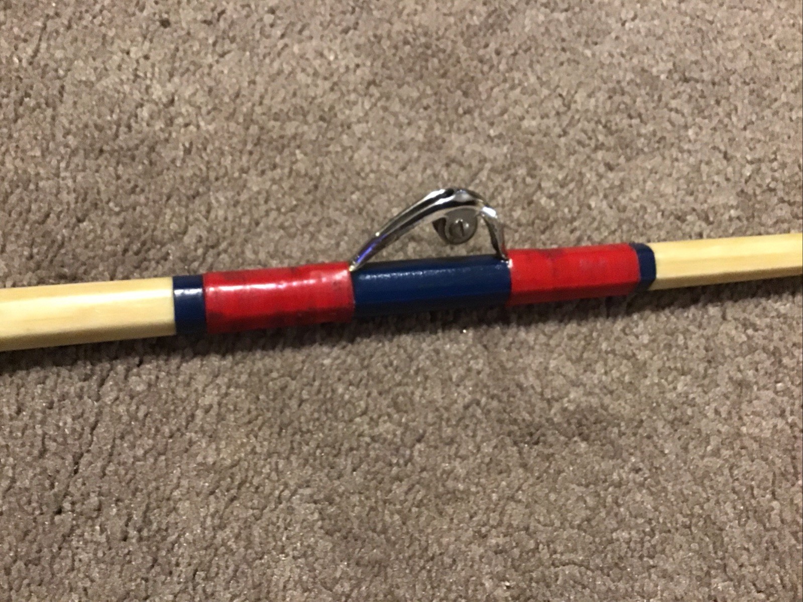 Vintage Hexagon Wood Butt 6’ 6” Aftco Roller Guide 50lb Trolling Rod R75