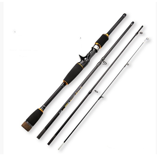 Fishing Rods Carbon Fiber Casting Spinning Rods High Sensitive Fast 4 Sections