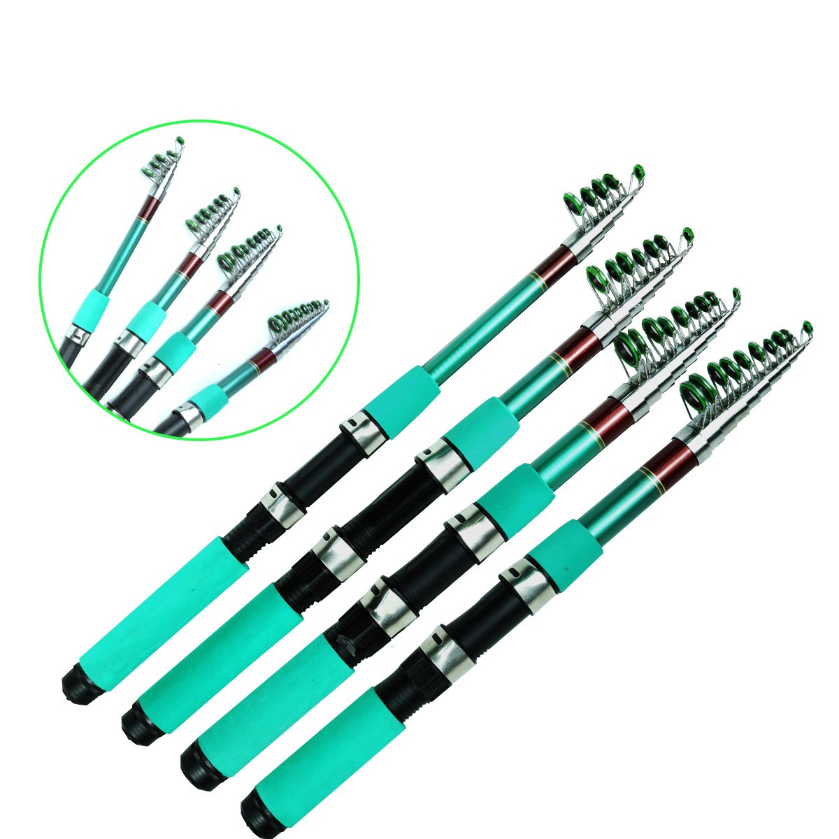 1.8M-3.6M Telescopic Spinner Fishing Rod Convenient Short Sea Pole for Portable