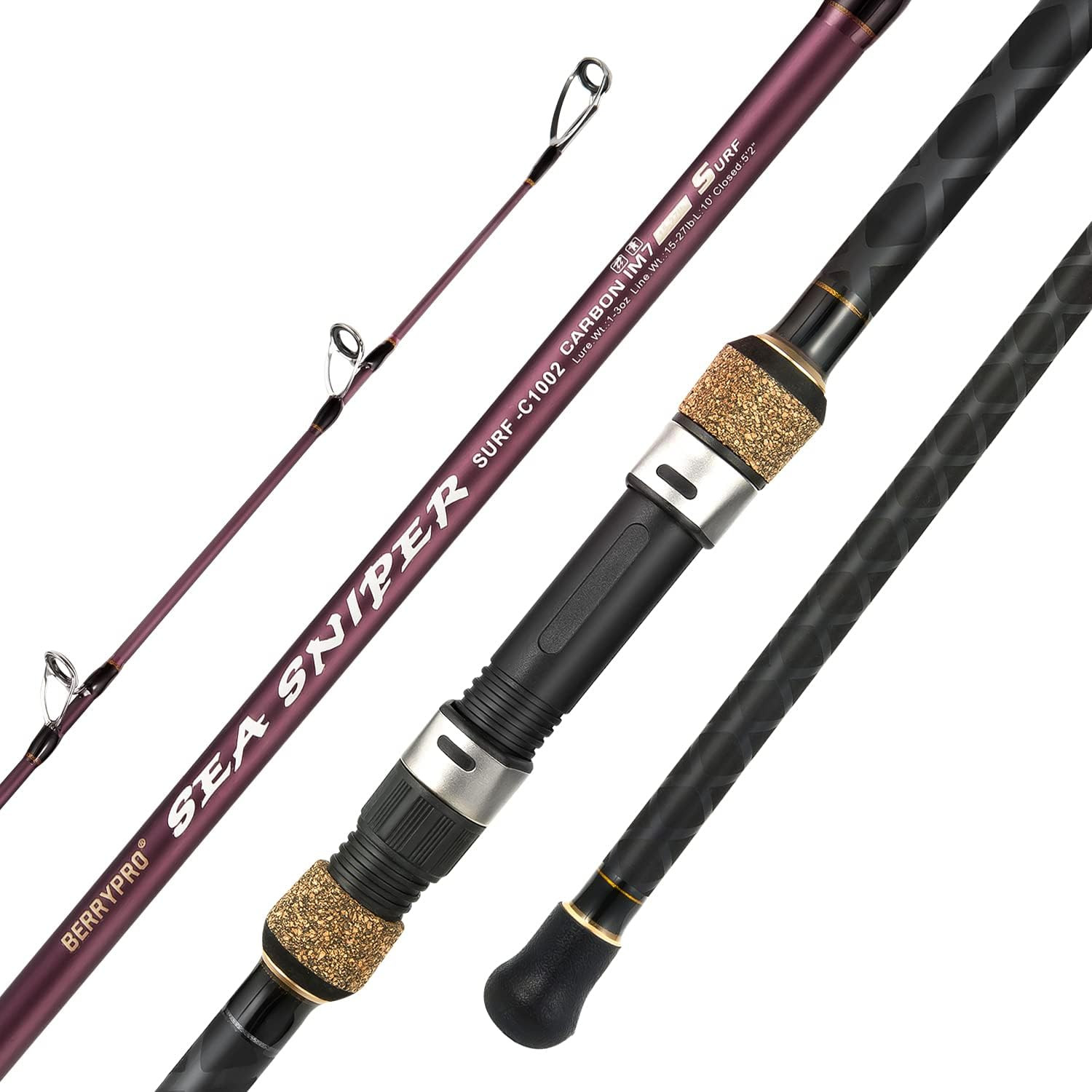 Berrypro Surf Spinning & Casting Fishing Rod Carbon Fiber Travel Fishing Rod(9-F