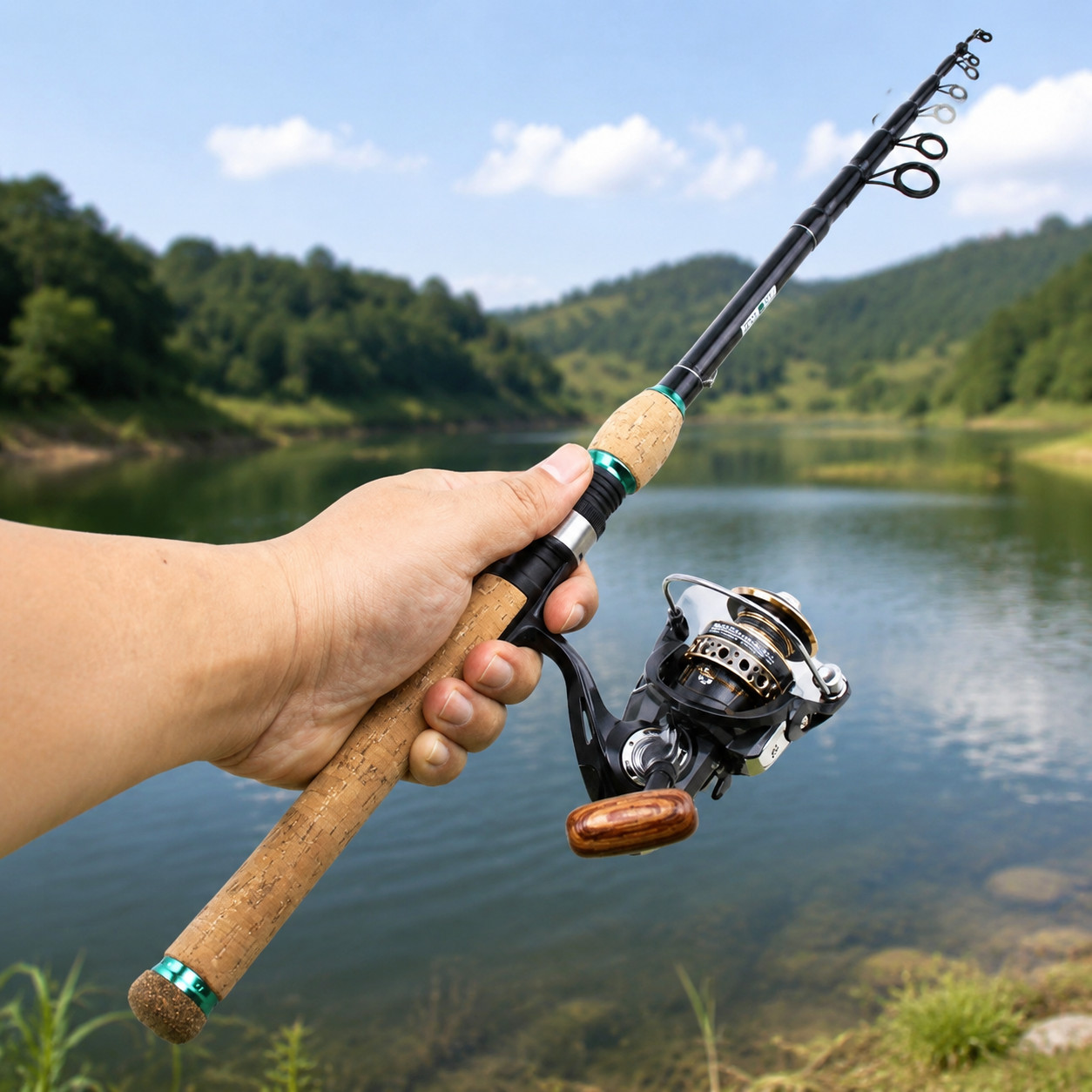 Carbon Fiber Telescopic Fishing Rod and Reel Combo, Spinning Fishing Pole for