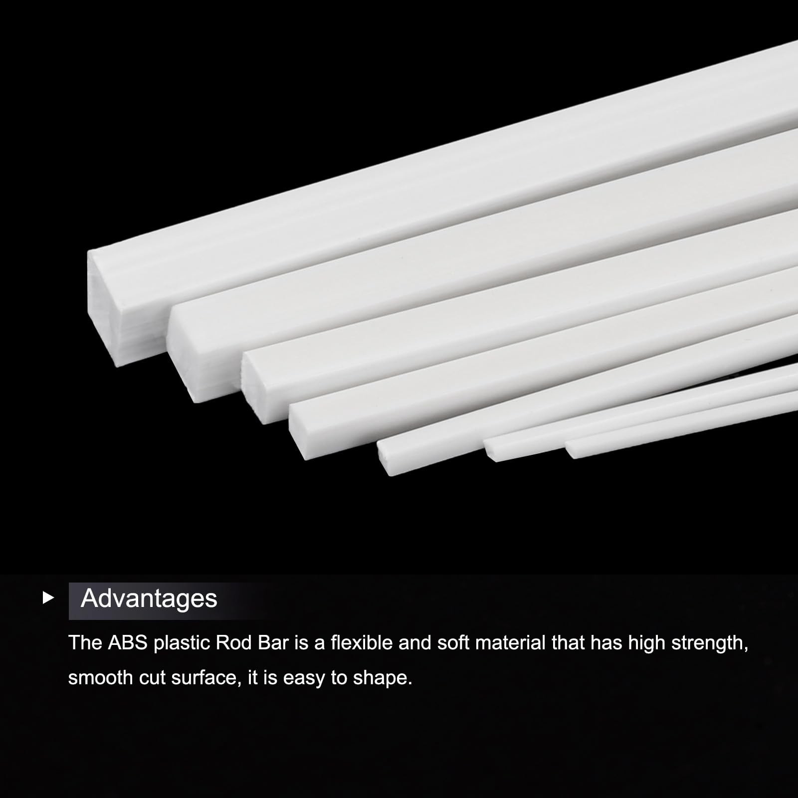 14pcs ABS Square Rod, Diameter 1mm to 6mm, Length 500mm, ABS Plastic Stick So…