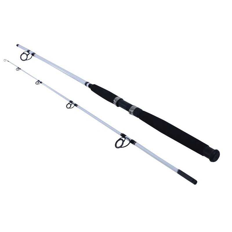 8ft Big Game Spinning Fishing Rod Medium Heavy Durable Fiberglass Two Piece New