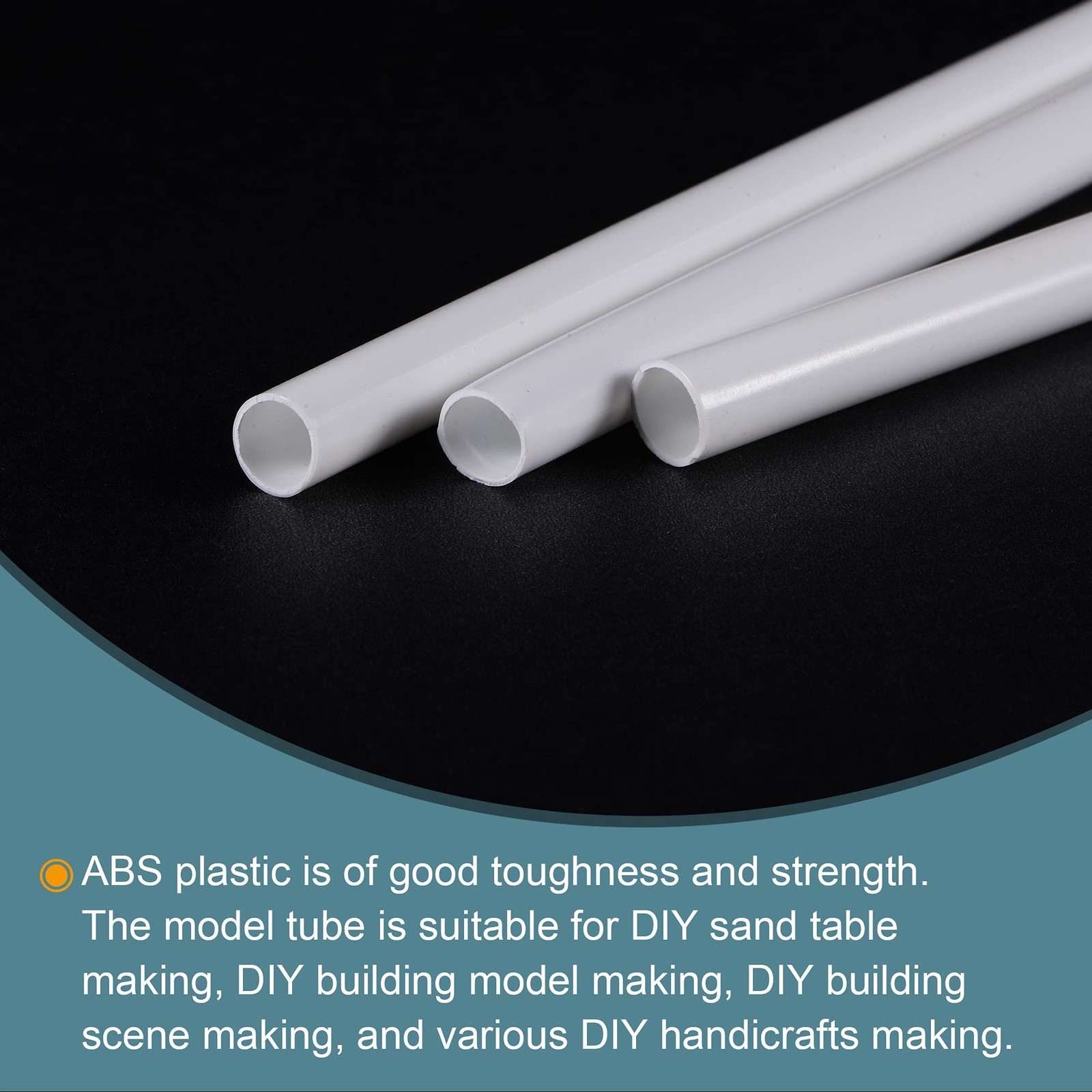 3 PCS 5/16 OD 10 Inch White ABS Plastic Round Model Tube Architectural DIY