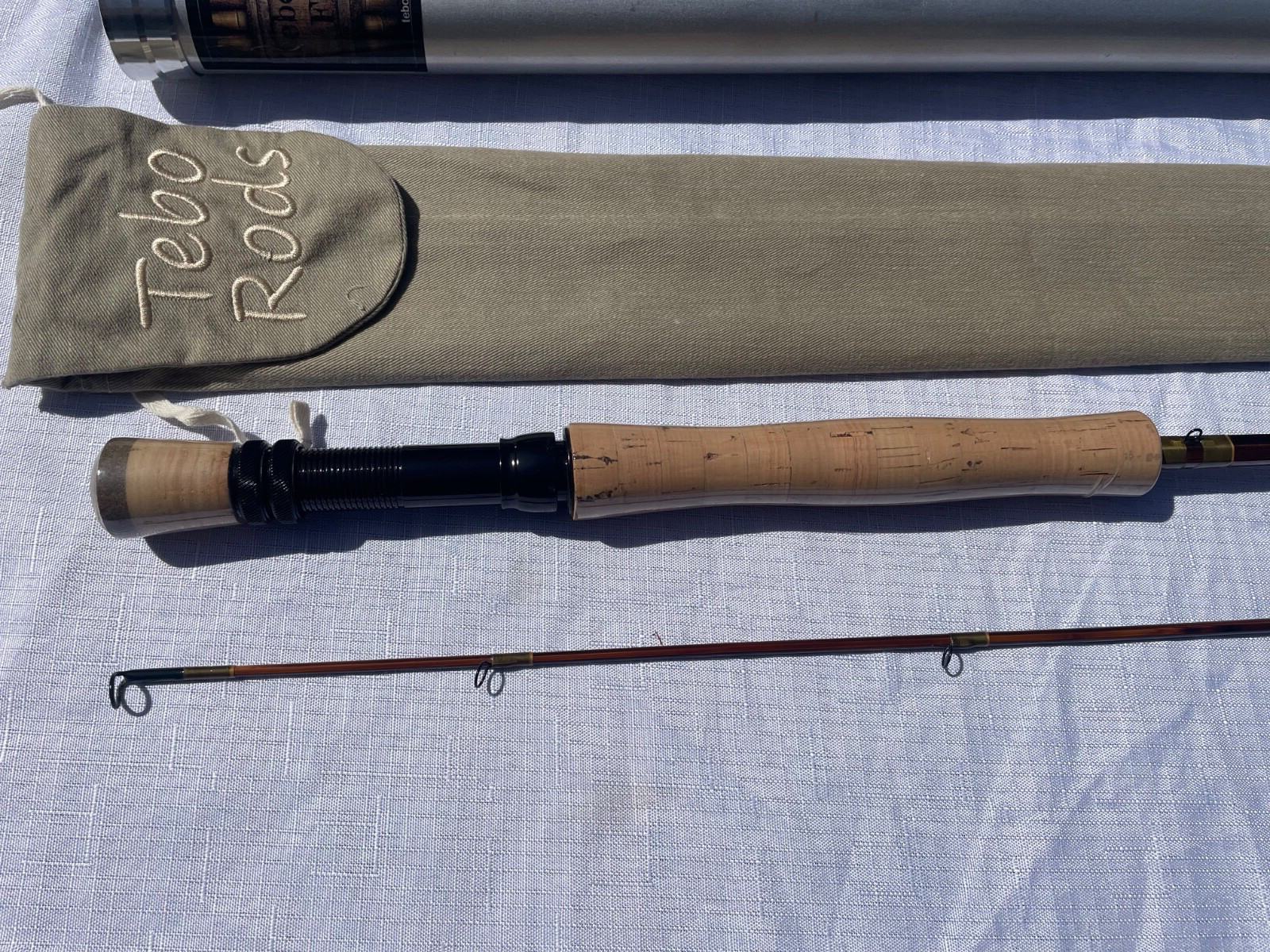 Custom Tebo Tonkin Cane Fly Fishing Rod, 8′ 0″, #9, 2 piece, New w/ Rod Tube
