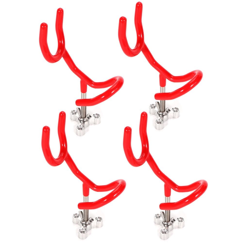4pcs Sure Grip Steel Boat Rod Holder 20 Degree PVC Coated 20 Degree, RED