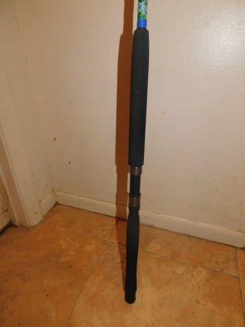 CUSTOM SPINNING ROD MAHI BLUE GREEN YELLOW MARBLE 20-40 LB 7′ NEW