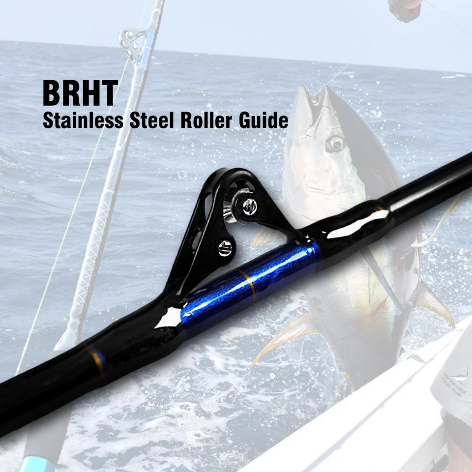 Fiblink Bent Butt Fishing Rod 2-Piece Saltwater Offshore Trolling Rod Big Gam…
