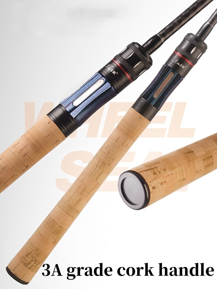 6.2FT Fishing Rods Spinning Casting Rod Carbon Fiber Rod Bass 2 Sections Fast