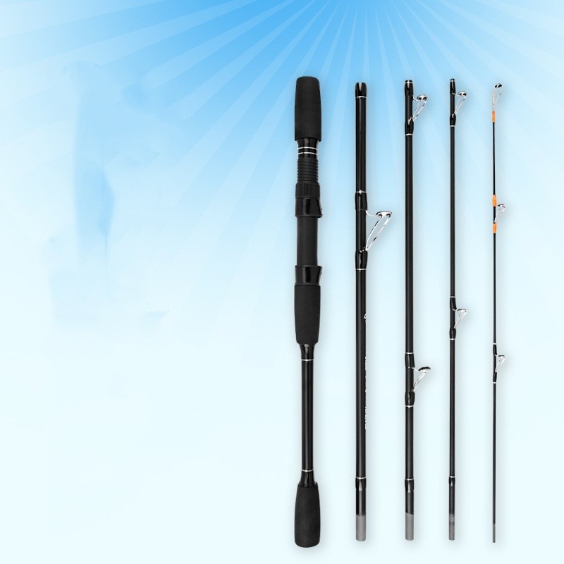 1.8M Carbon Fiber Travel Fishing Rod Straight handle Casting Pole Lightweight