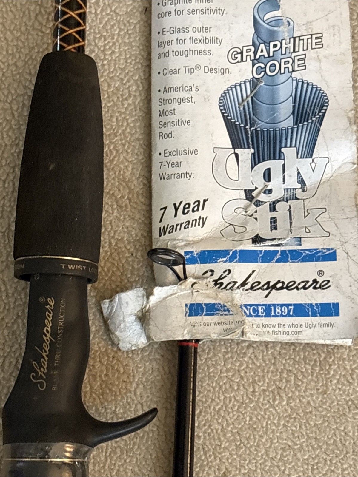 Shakespeare Ugly Stik Med SCL 1100 6’0” Two Piece Fishing Rod ~ Never Used