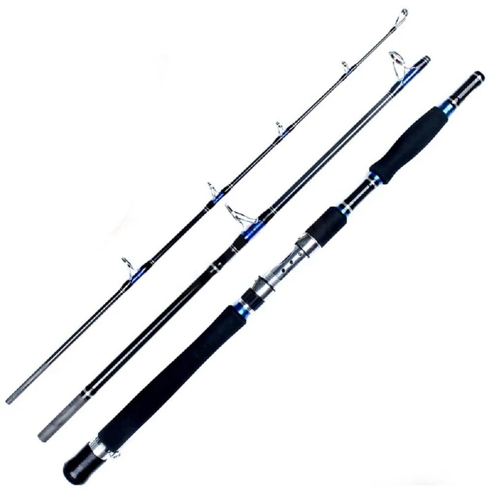 Portable Saltwater Offshore Heavy 3-Piece Spinning Rod 30-50lb Fishing Rod Po…