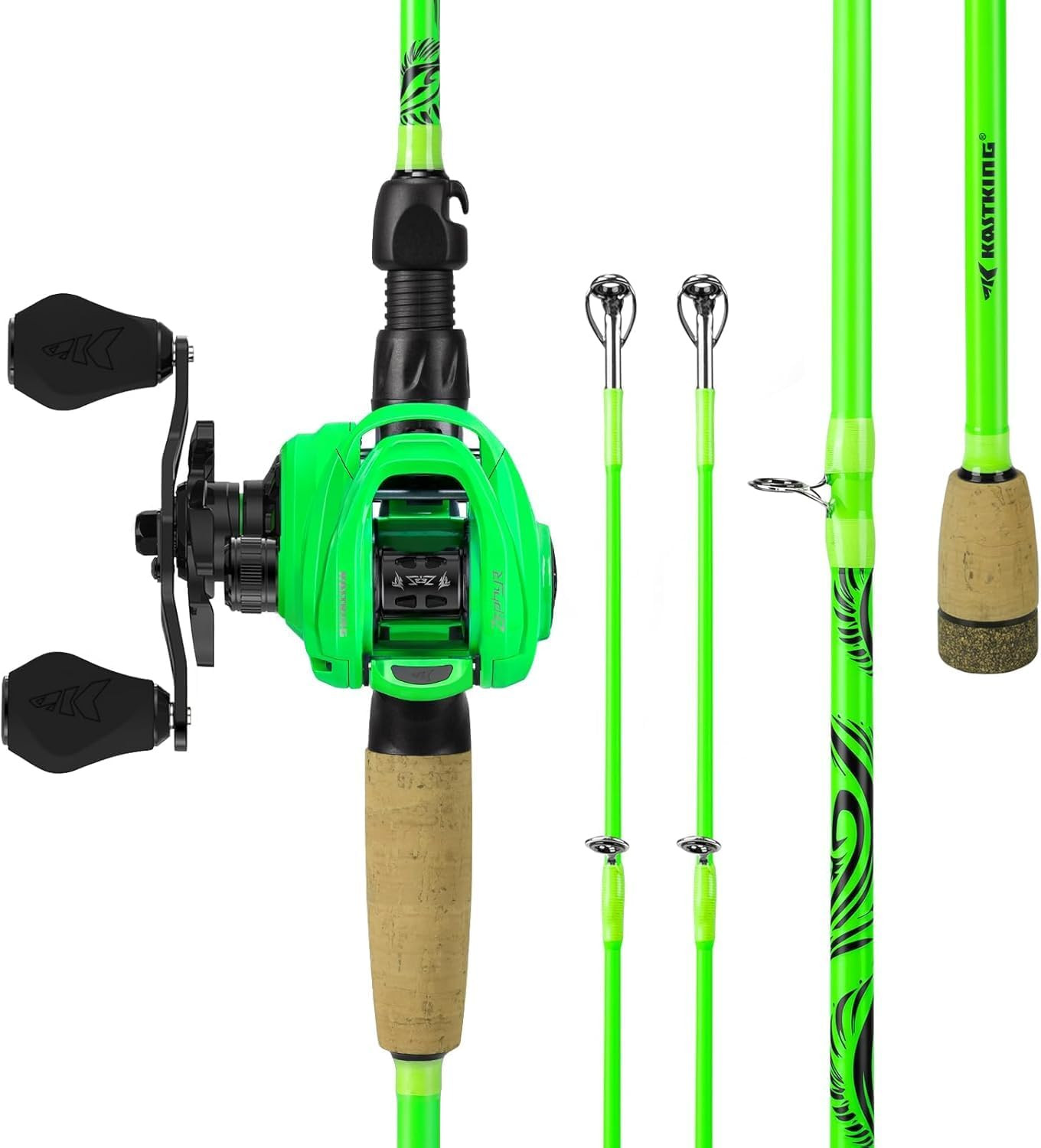 Left Hand Zephyr Dual-Tip Fishing Rod Reel Combo IM6 Graphite 2Pc