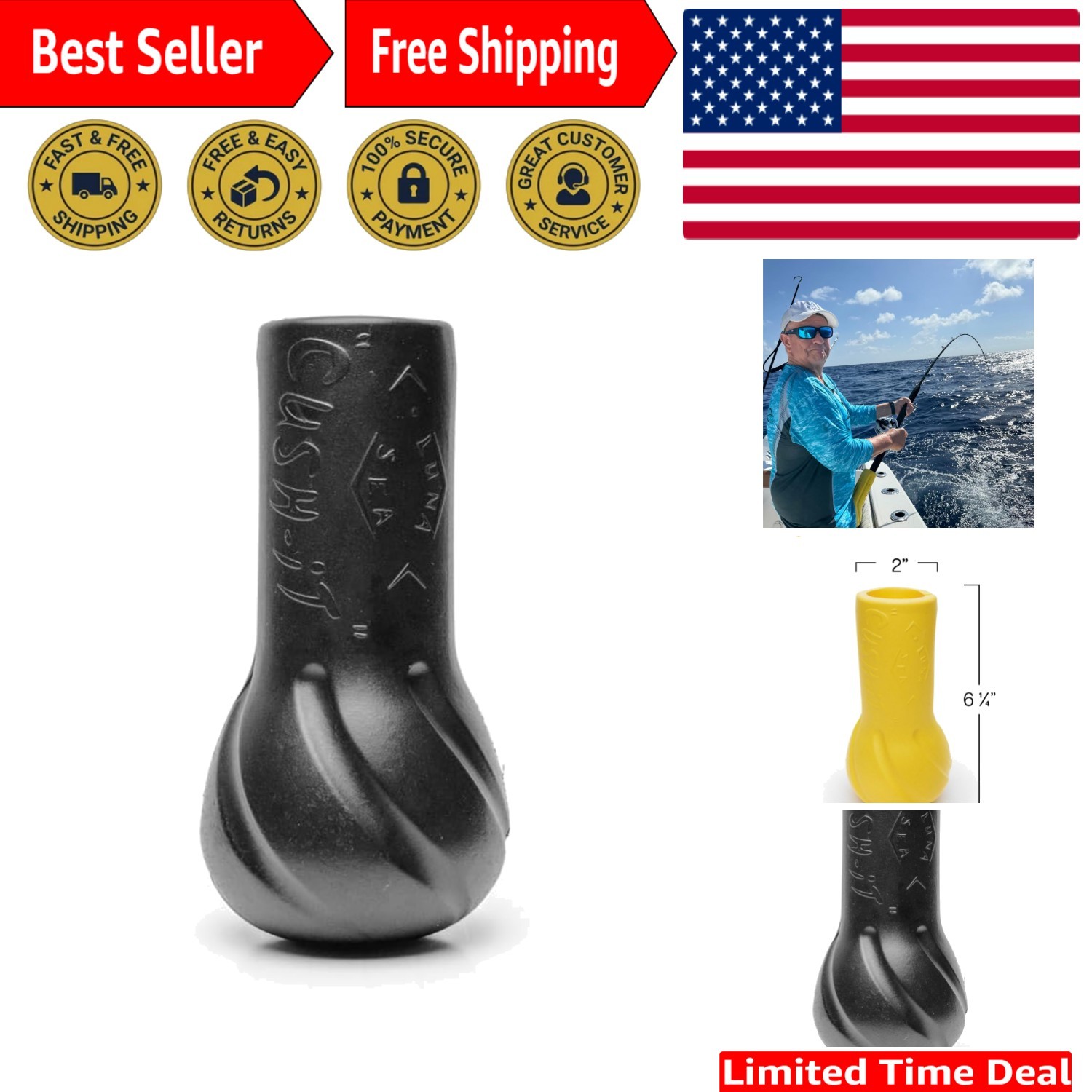 Marine-Grade Cush-It Rod Butt Cushion: Maximum Comfort & Buoyancy for Fishing