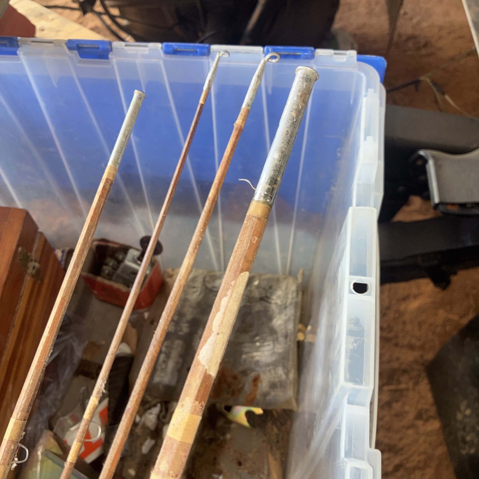 Vintage Wooden Fly Fishing Pole 4 Pieces