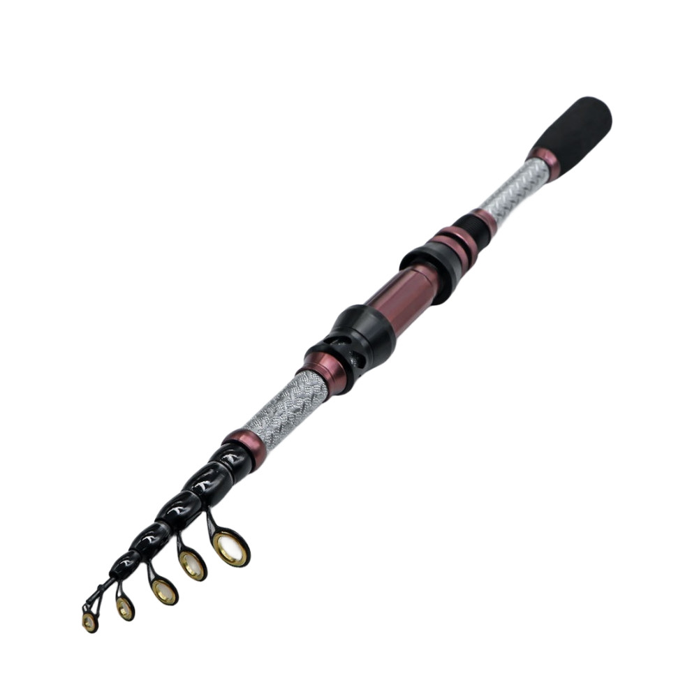 Telescopic Carbon Fishing Rod Sea Rod with Solid Tip and Foam Grip Handle