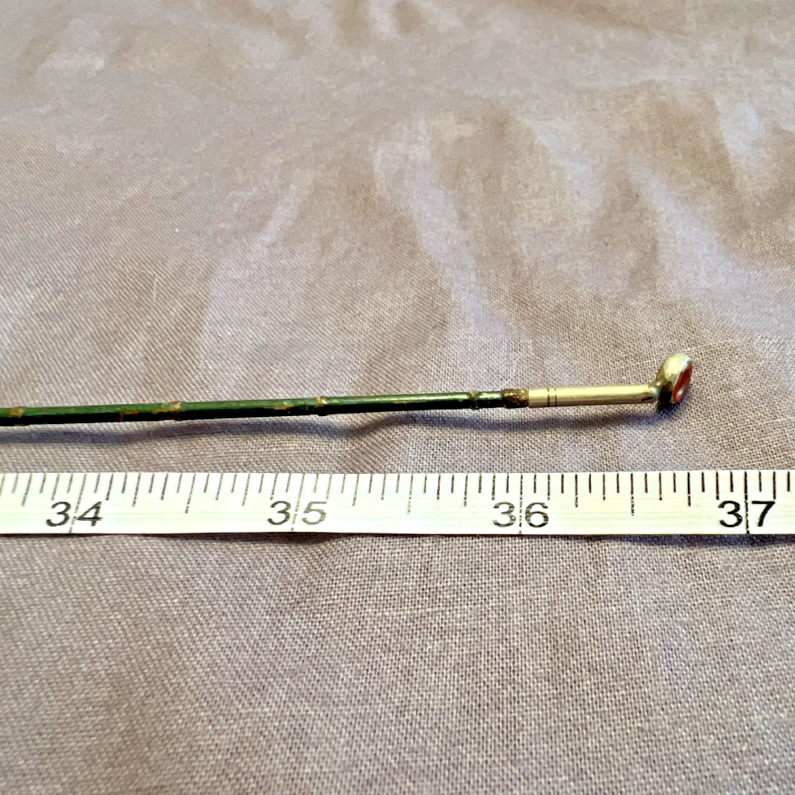 Green Fly Fishing Rod 9.5 ft 3pc Cork Handle Metal Ferrules Vintage
