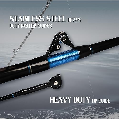 Fishing Trolling Rod 1 Piece/2 Piece Saltwater Offshore Heavy Roller Rod Big