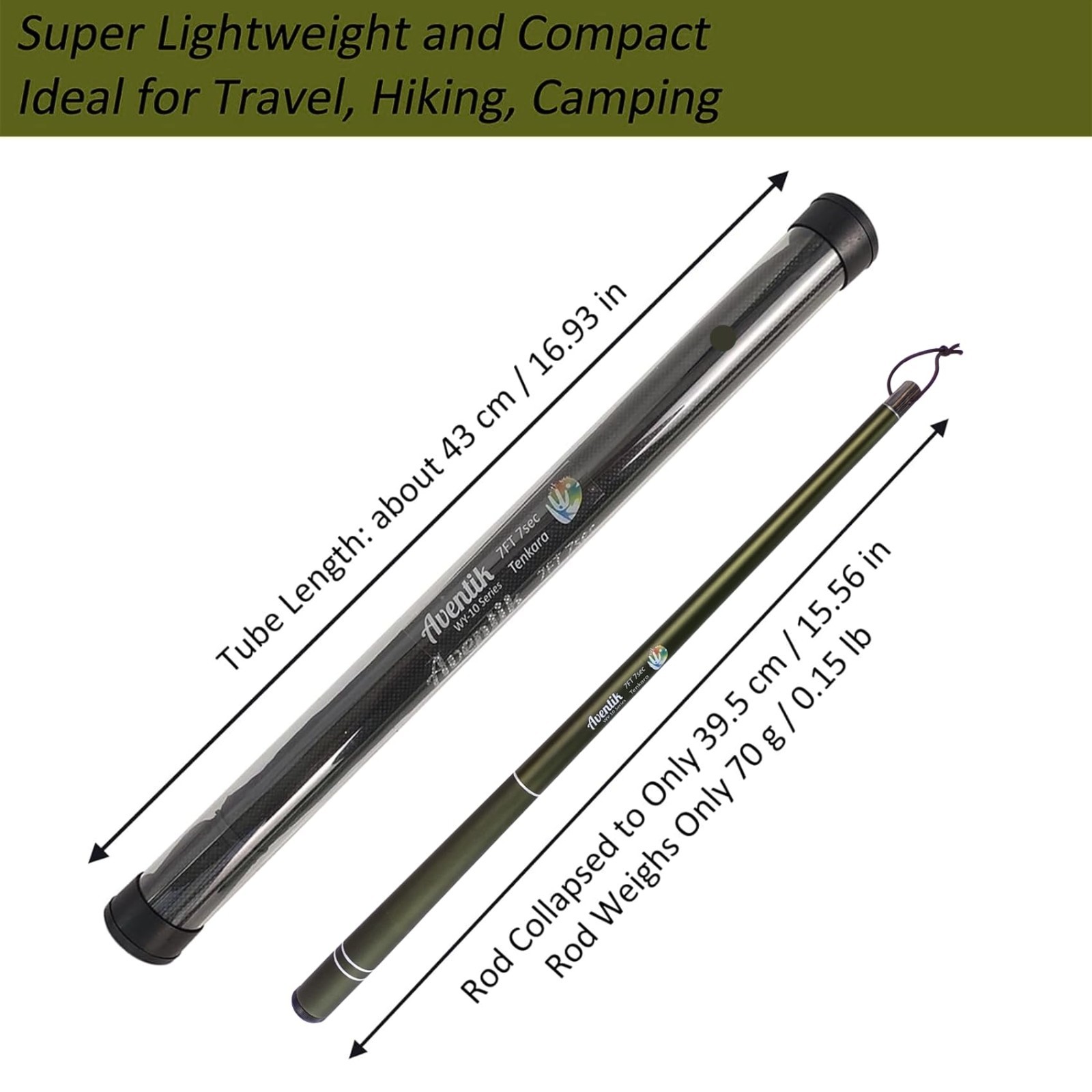 7ft/8ft Tenkara Rod Kit – Lightweight, Durable 24T Carbon Fiber, Easy to Cast, B