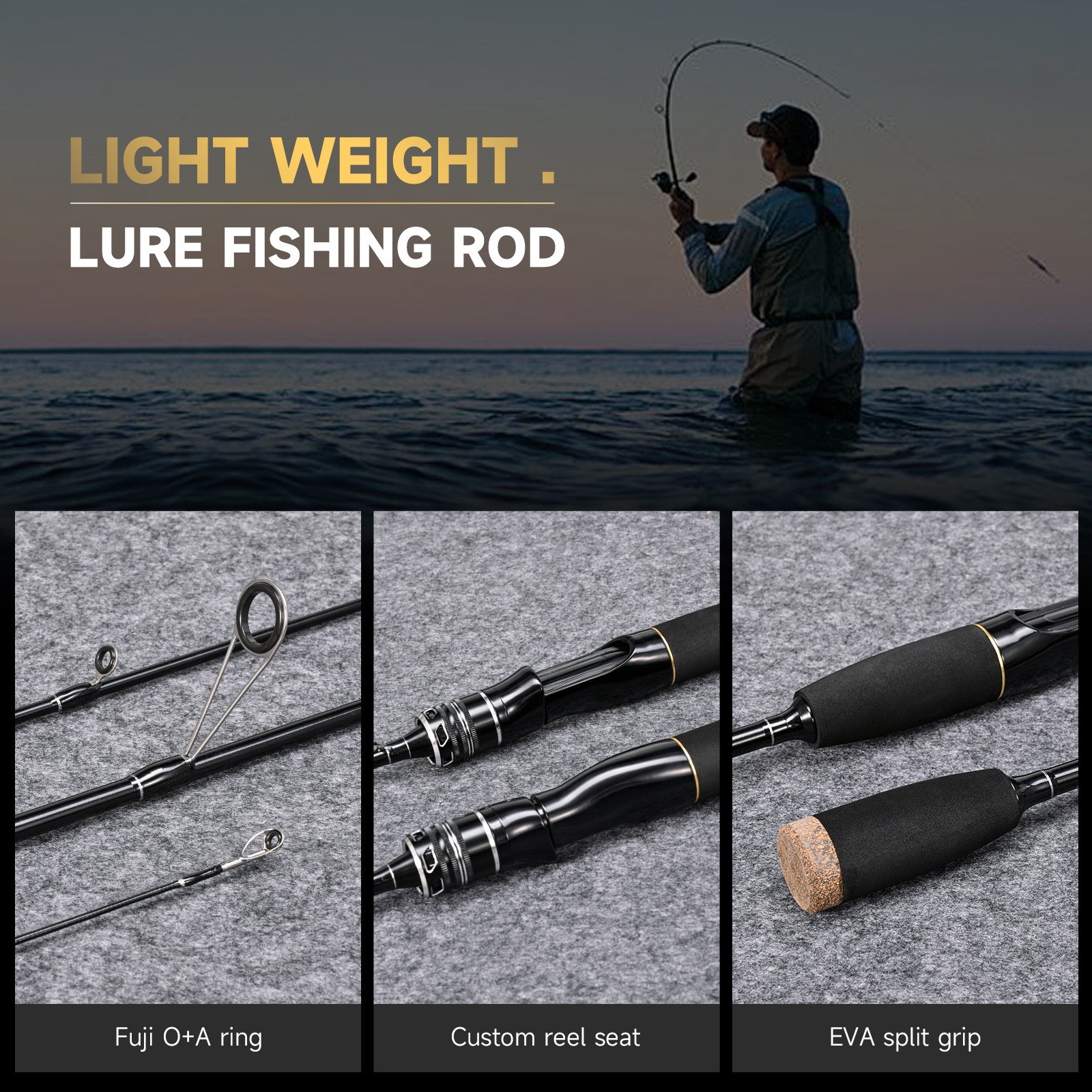 Portable Fishing Rod Carbon Fiber Ultra Light Spinning Casting Lure Fast Rods