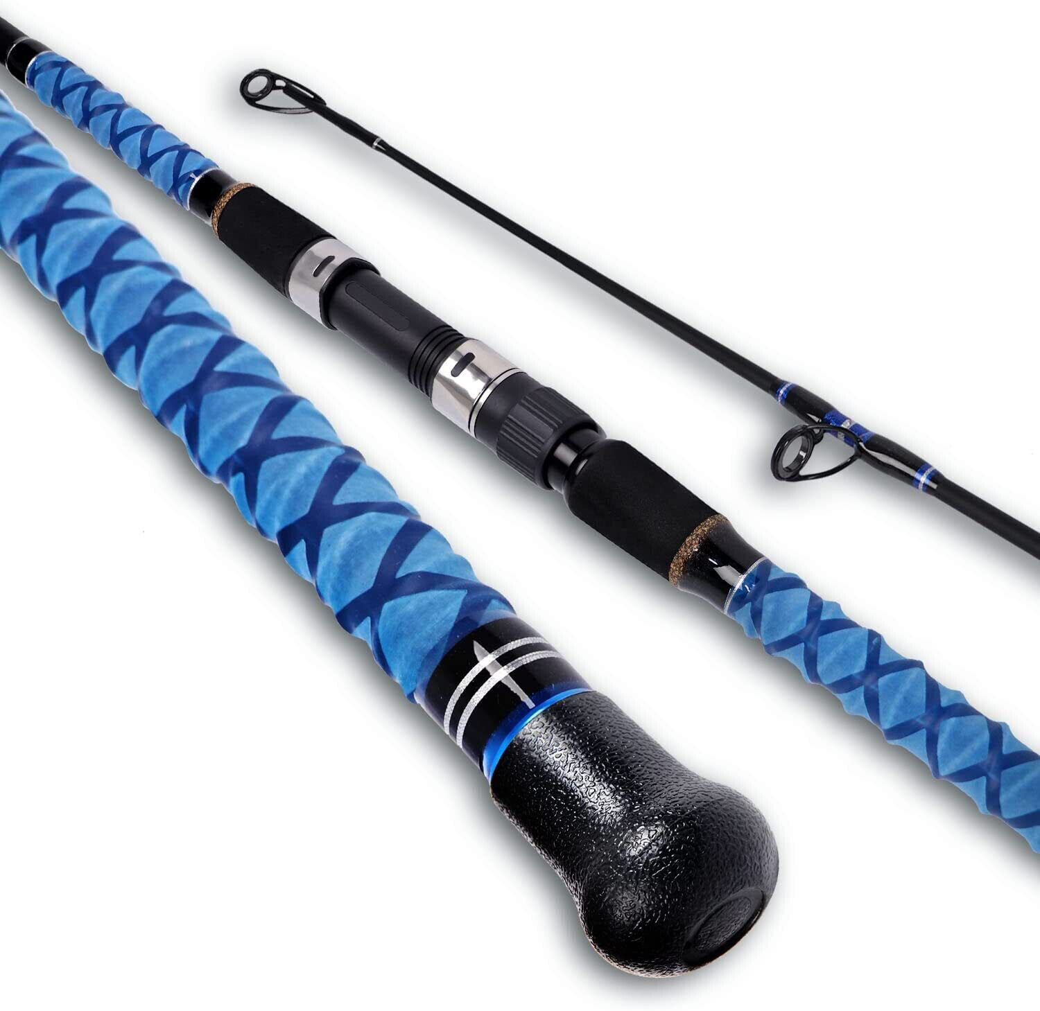 Surf Spinning Fishing Rod Carbon Fiber Travel 2/3/4 Piece Pole 9/10/11/12/15 Ft